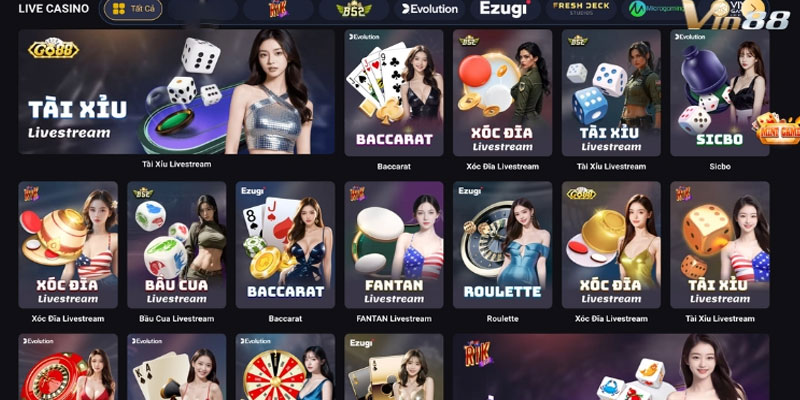 Cập nhật sản phẩm cá cược game bài Vin88 hot nhất